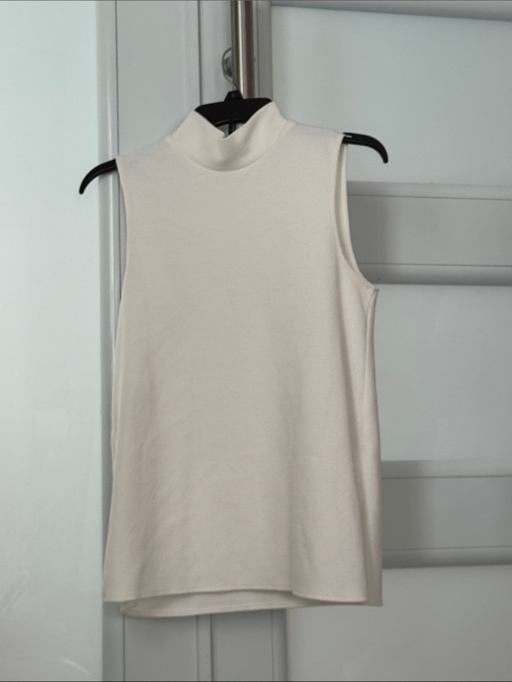 Zara Sleeveless Mock Neck Tank - Cream